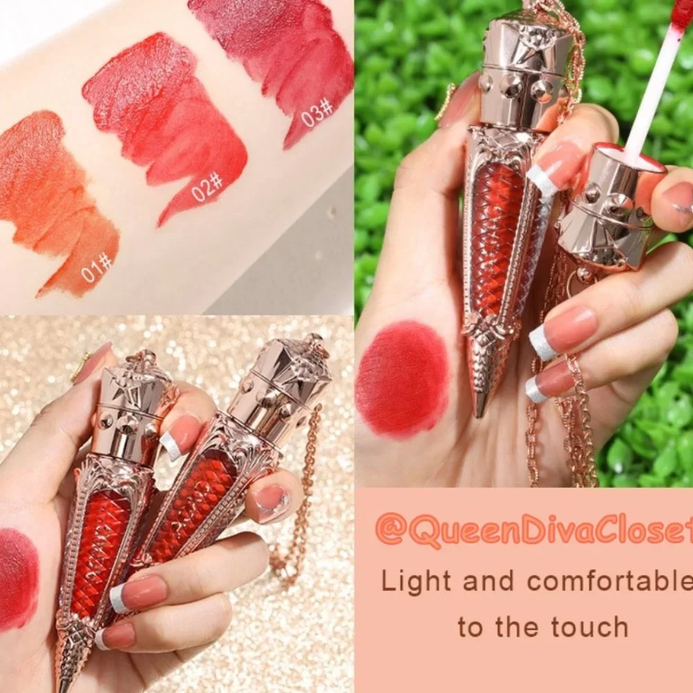 Queen's Scepter Red Vile Pendent Matte Velvet Liquid Lipstick Carrot 01 - Picture 4 of 9